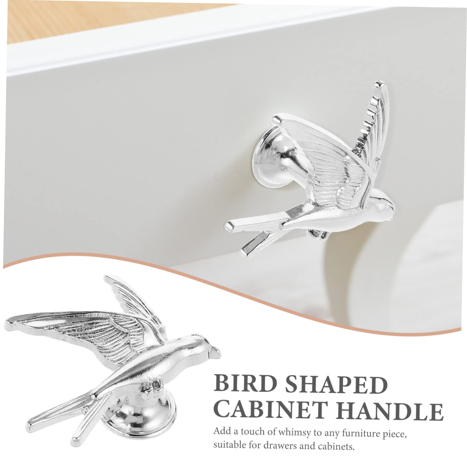 WOONEKY 10stücke Dekorative Schubladenknöpfe Design Eines Fliegenden Vogels Für Küchenschränke Und Möbel Einfache Installation Eleganter Look