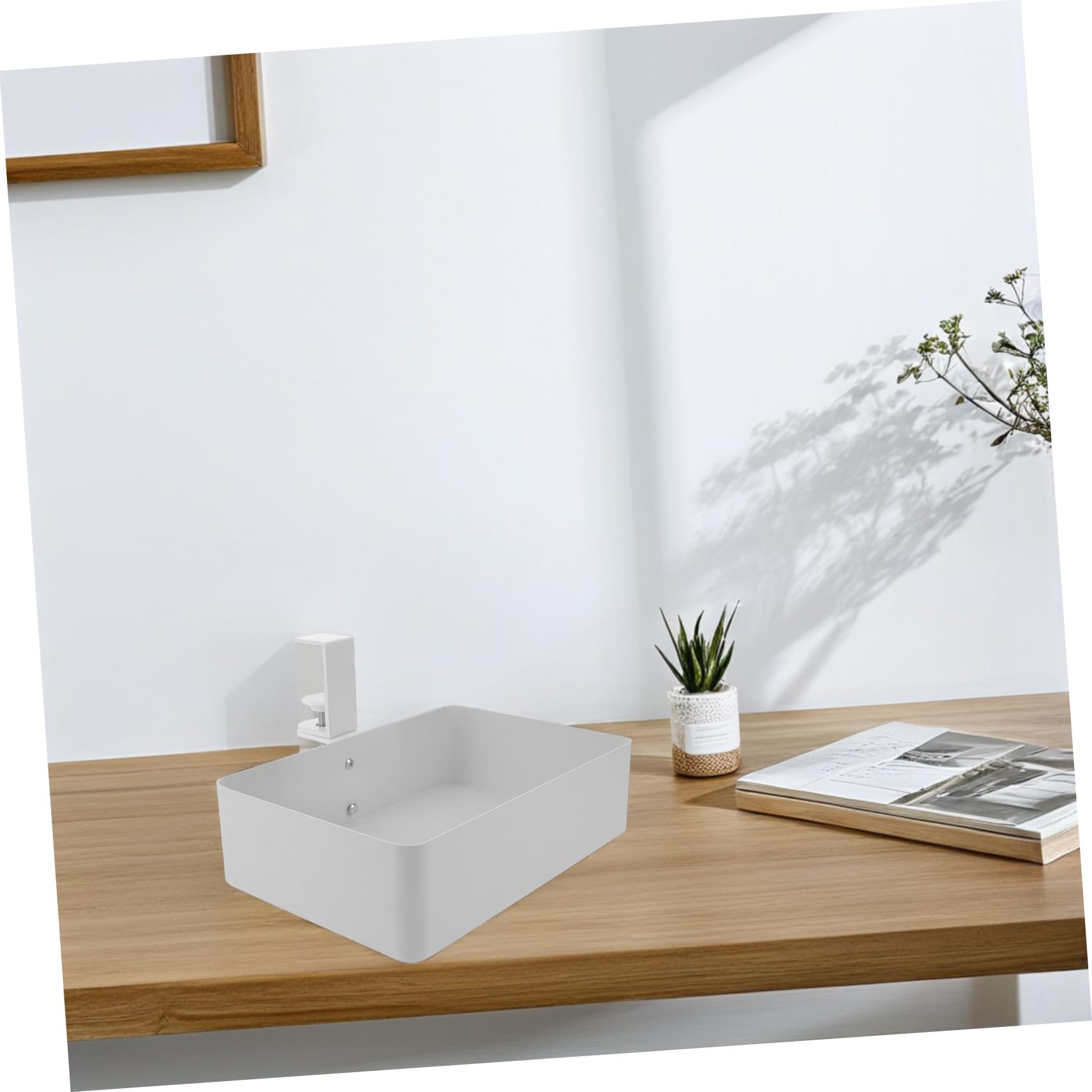 Cestino Porta Oggetti in Metallo Sottile Organizer per Ripiano Sotto la Scrivania Cestino per Piccoli Spazi in Cucina e Bagno Contenitore da Appendere per Organizzazione