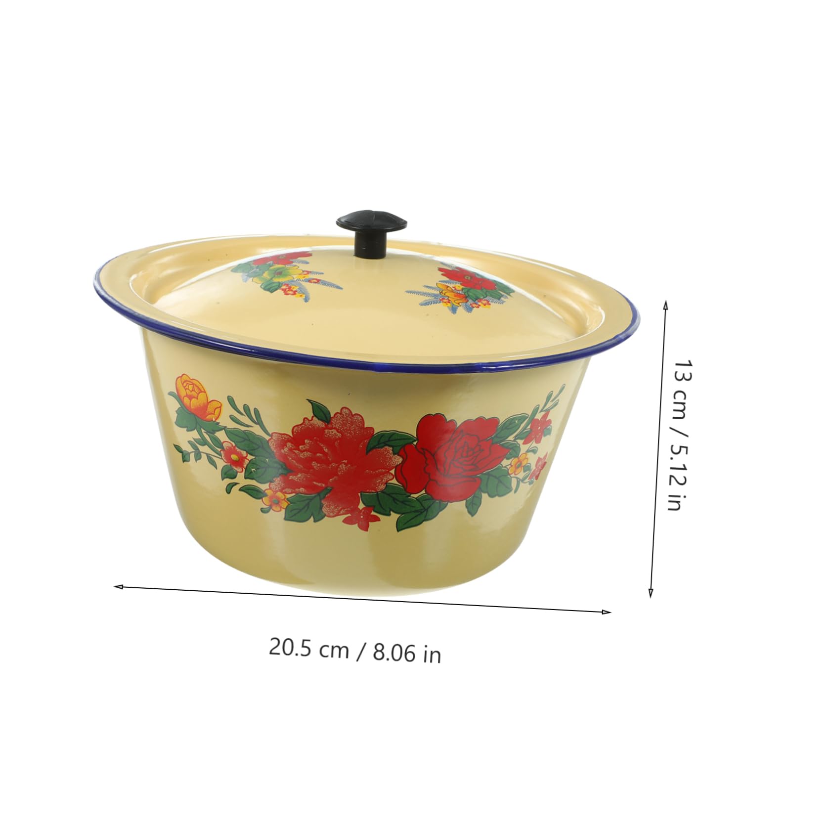 Ciieeo Vintage Emaille Schüssel mit Deckel Emaillierter Handwaschtopf im Retro Stil Leicht zu Reinigen Vielseitig für Zuhause und Restaurant Keramik Schälchen mit Deckel