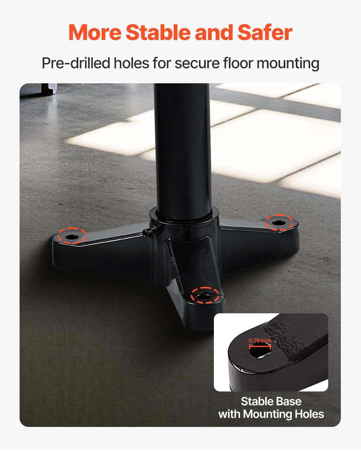 VEVOR Soporte para Amoladora de Banco, Pedestal de Suelo Resistente con Tornillo de Banco y Placa de Montaje 27 x 27 cm, Ranuras de Montaje Precortadas y Depósito de Agua, 370 x 370 x 840 mm