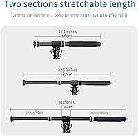Vista 5 de Brazo de extensión de trípode de aluminio de 41 pulgadas, brazo de columna central horizontal retráctil con scerws de 1/4 pulgadas y 3/8 pulgadas