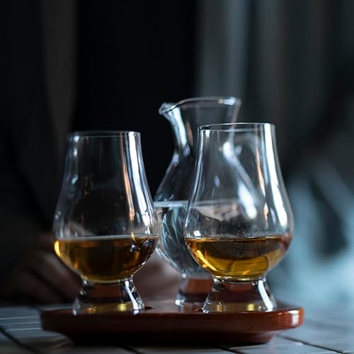 Miniatura 3 de Glencairn - Juego de 2 vasos de whisky oficiales de Glencairn y bandeja de vuelo de agua - Juego de vasos de whisky de degustación para hombres y