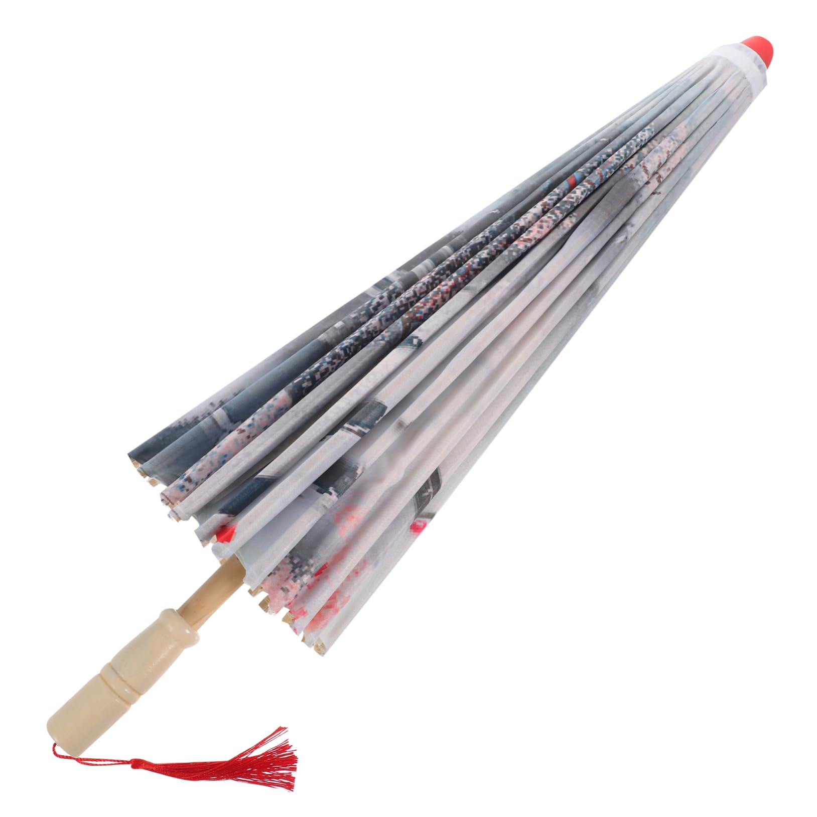 NIYANGLE Exquisite Patterned Silk Umbrella Stage Prop Oil Paper Decoration for Dance Wedding Random