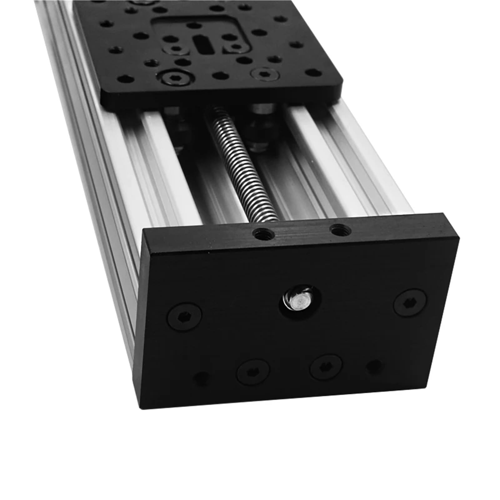 CNC szyna liniowa T8 8 mm śruba pociągowa i stół przesuwny z belką C (150-1000 mm), zestaw siłowników liniowych DIY do projektów CNC i automatyki (srebrny, L, 250 mm, ołów, 8 mm)