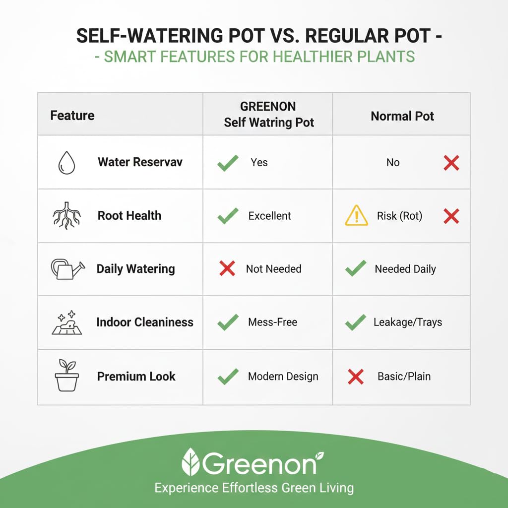 GREENON Self Watering Pots - Set of 3 -6 GREENON Self Watering Pots - Set of 3 -6