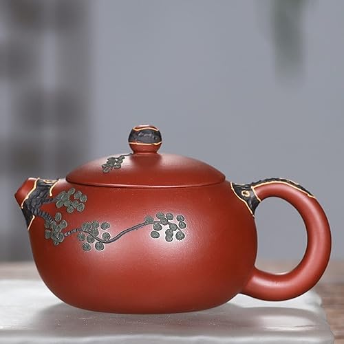 Miniatura 9 de SILINE Zisha - Tetera Hanwa de 83 onzas tetera china auténtica Yixing hecha a mano infusión de té de hojas sueltas de Kung Fu