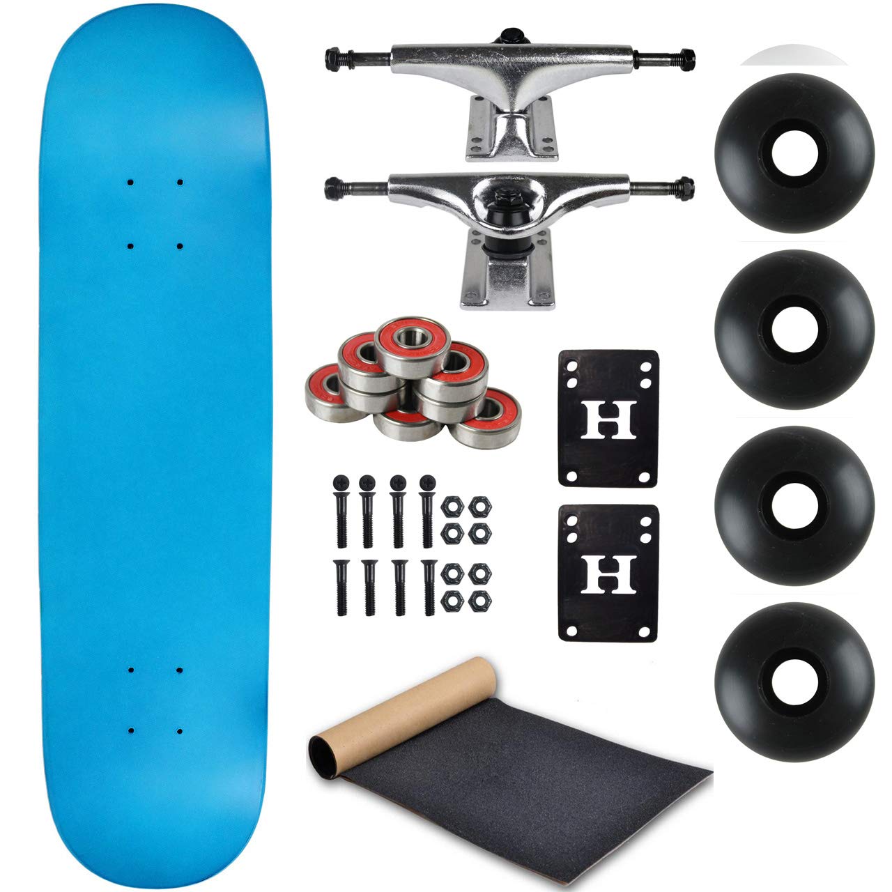 Amazon.com : Moose Complete Skateboard Neon Blue 8.25