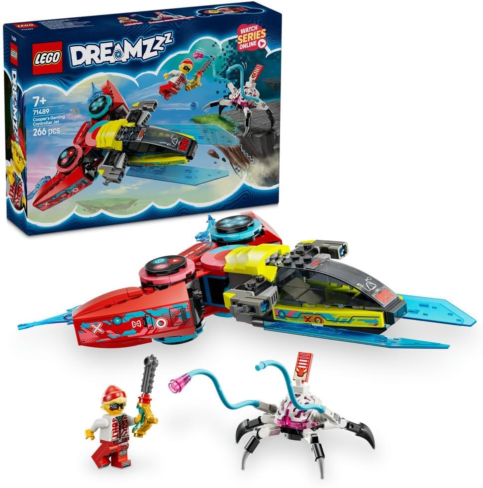 DREAMZzz Cooper’s Gaming Controller Jet Video Game Toy with Minifigure and Spider Figure, Fantasy Gift for Kids Aged 7 and Over, Animal Playset That Encourages Imaginative Play 71489
