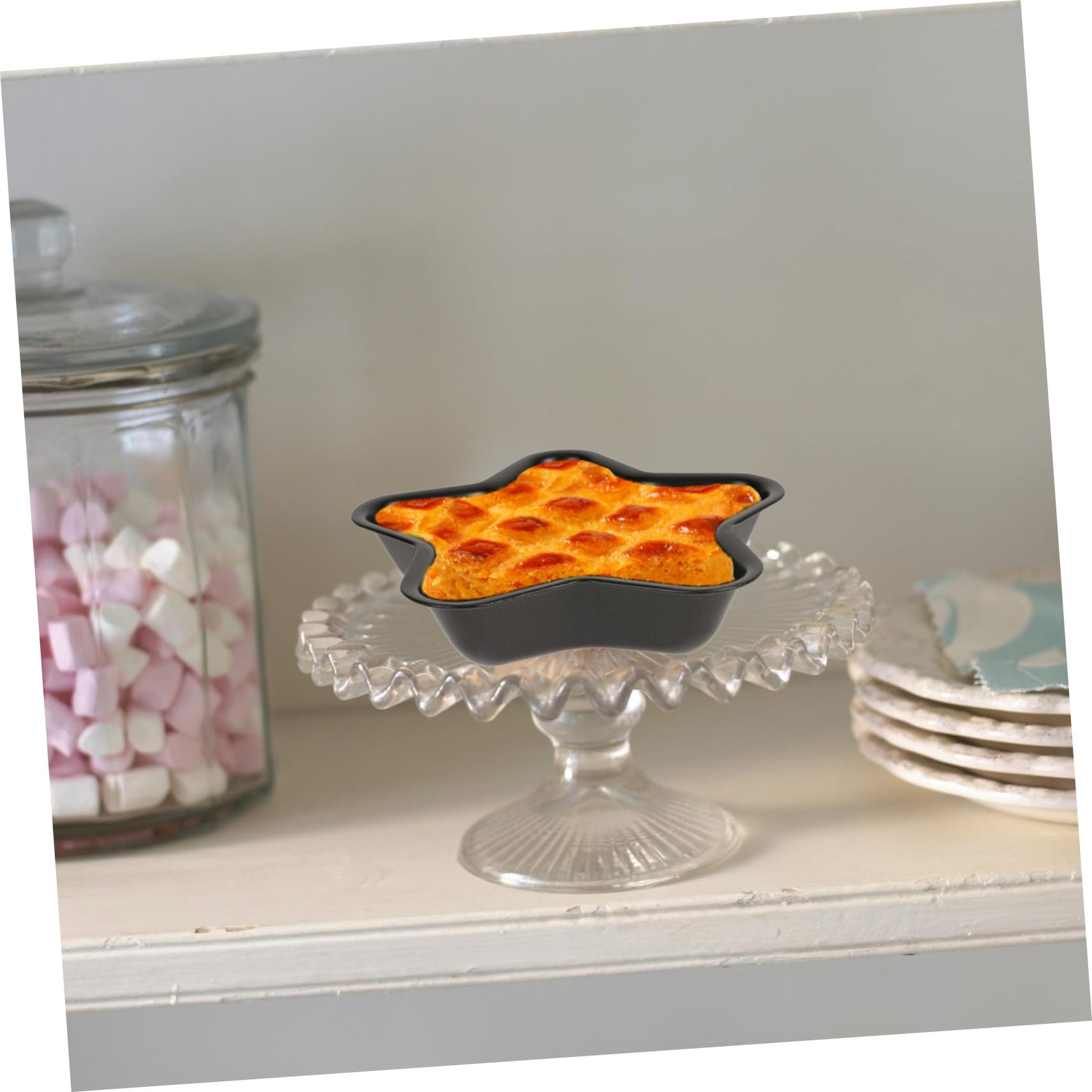 Cabilock 6 Pièces Petit Moule à Gâteau Moule à Gâteau Circulaire Joli Gâteau En Forme Moule En Acier Au Carbone Moule En Silicone Gommeux Ustensiles De Cuisine Acier Carbone Haute Qualité