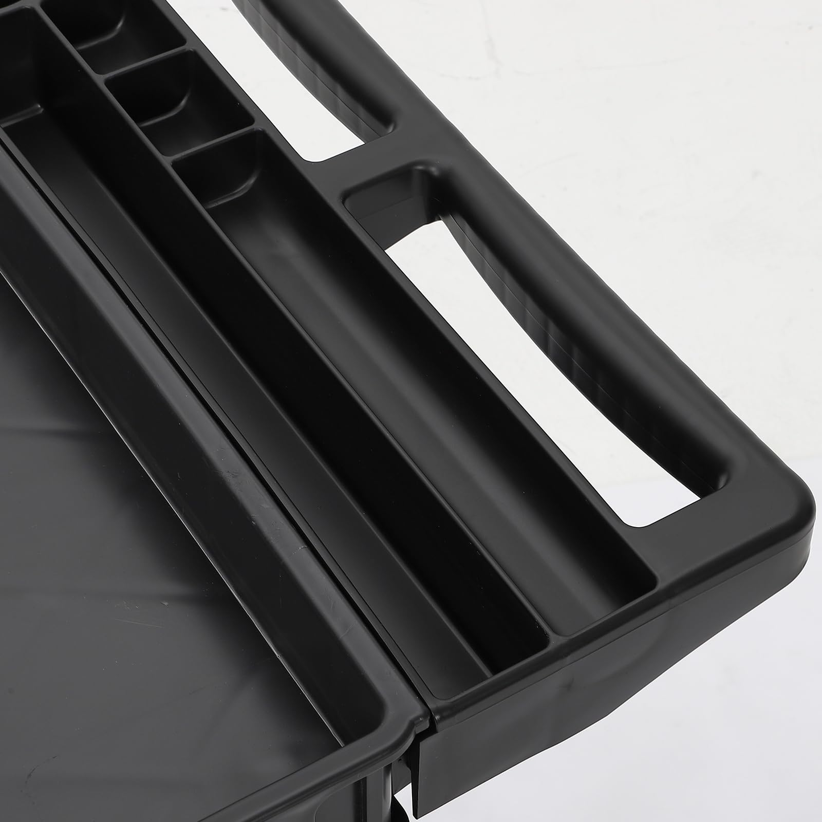 Garvee Carro de Servicio de 2 Niveles, Carro Utilitario Carga Pesada 227 kg, 2 Bandejas 91x61 cm, Ruedas Giratorias 12,7 cm con Freno, Mango Ergonómico para Almacén/Garaje/Hotel/Restaurante, Negro