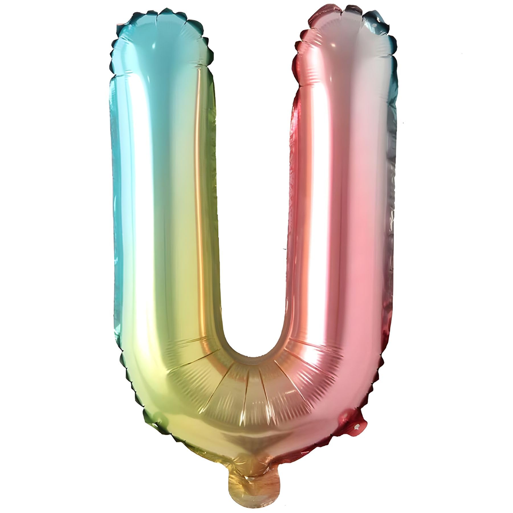 Foil Balloons Letters Colourful Rainbow Colours - 40 cm for Birthday Wedding Party Decoration Happy Birthday JGA Gift Balloon Graduation ABI Large XXL Small Girls Boys (40 cm - U)