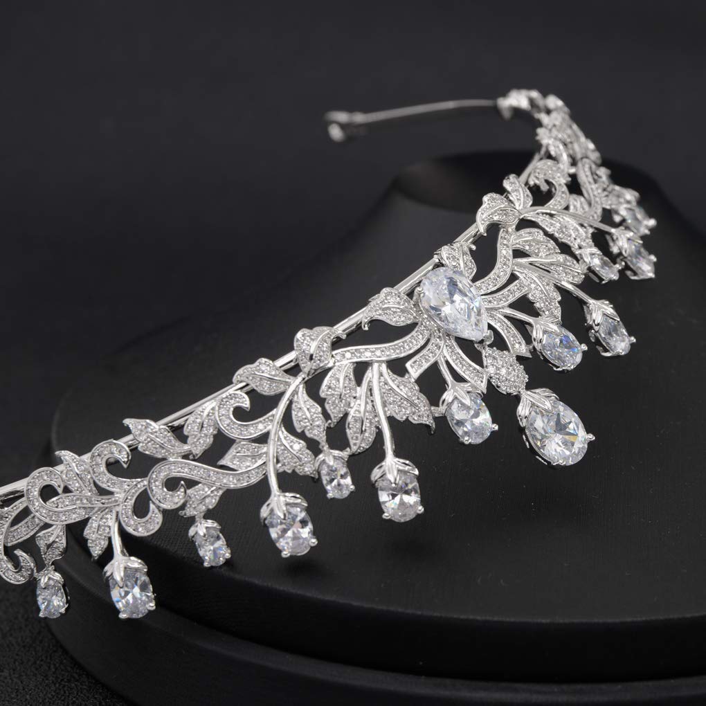 Amazon.com : Crystals Cubic Zirconia Leaves CZ Wedding  display picture 3