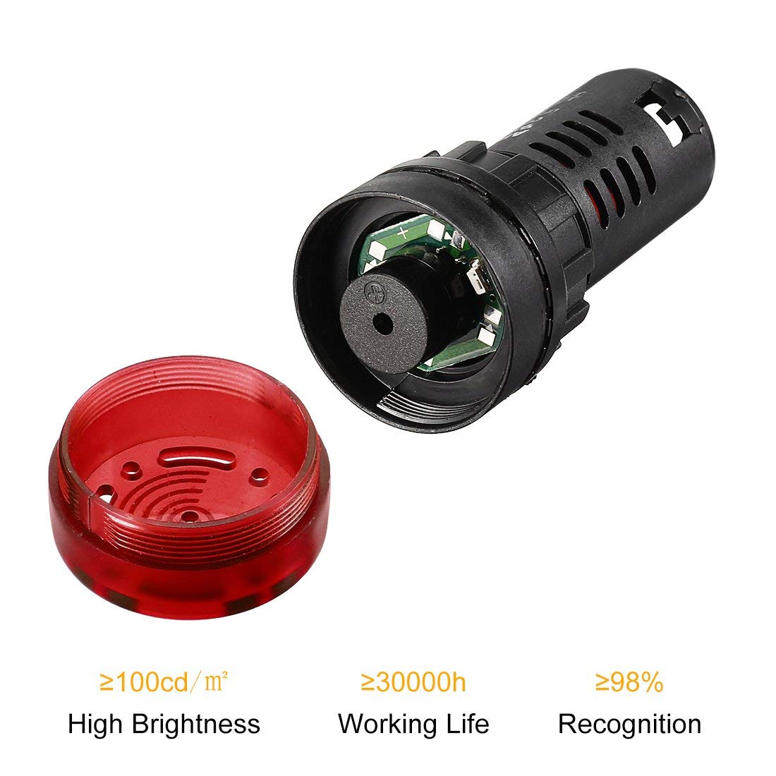 Akozon Luce di Segnalazione Industriale, 24V Luce di Avviso Rossa Arancione Verde Spia della Macchina CNC Indicatore LED, per Macchine Utensili, Attrezzature Meccaniche