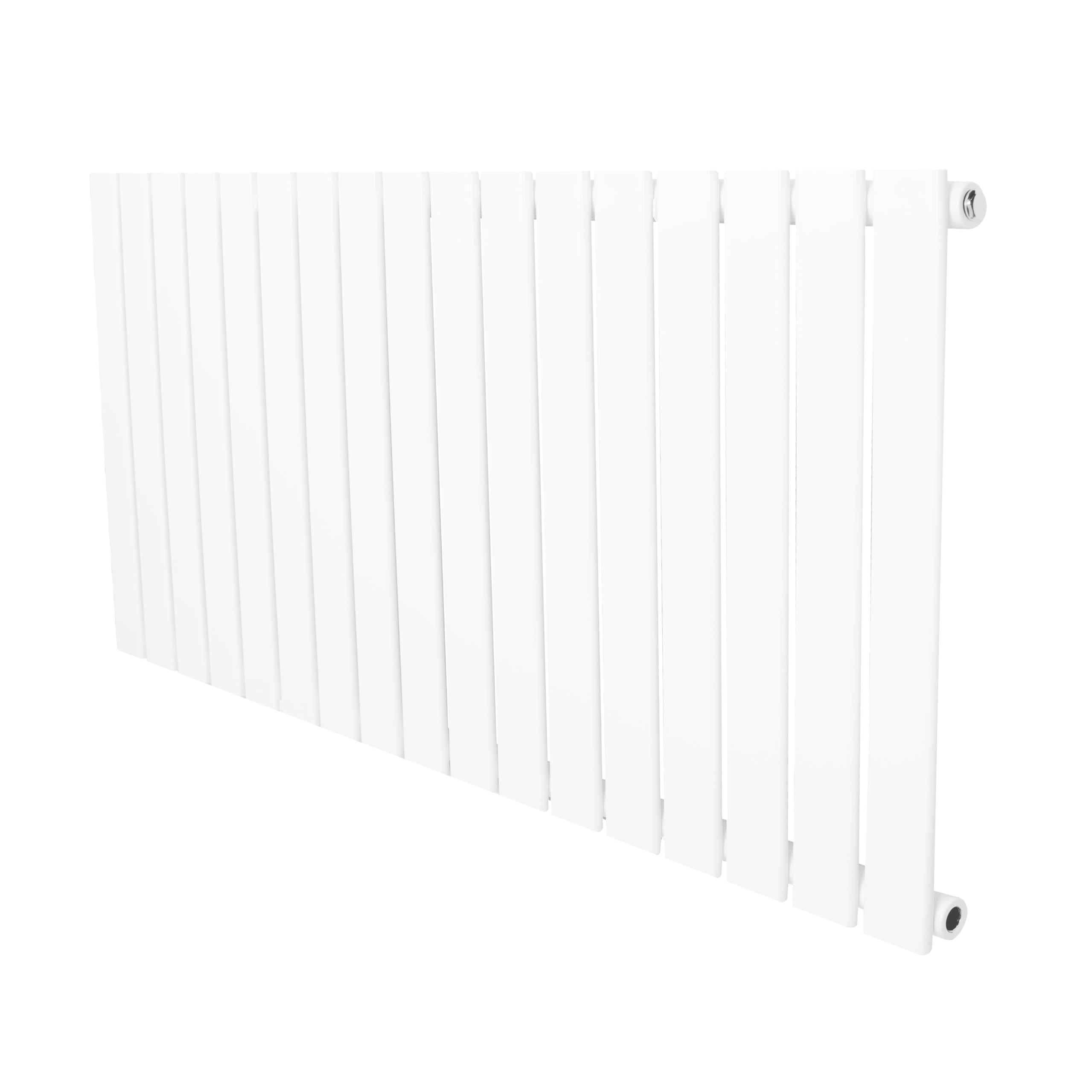 Radiatore Piatto a Colonna Singola 600 x 1190 mm Orizzontale Design Moderno Acciaio al Carbonio Pannello Singolo Riscaldamento Centrale Bianco Opaco con Kit Fissaggio e Spazzola