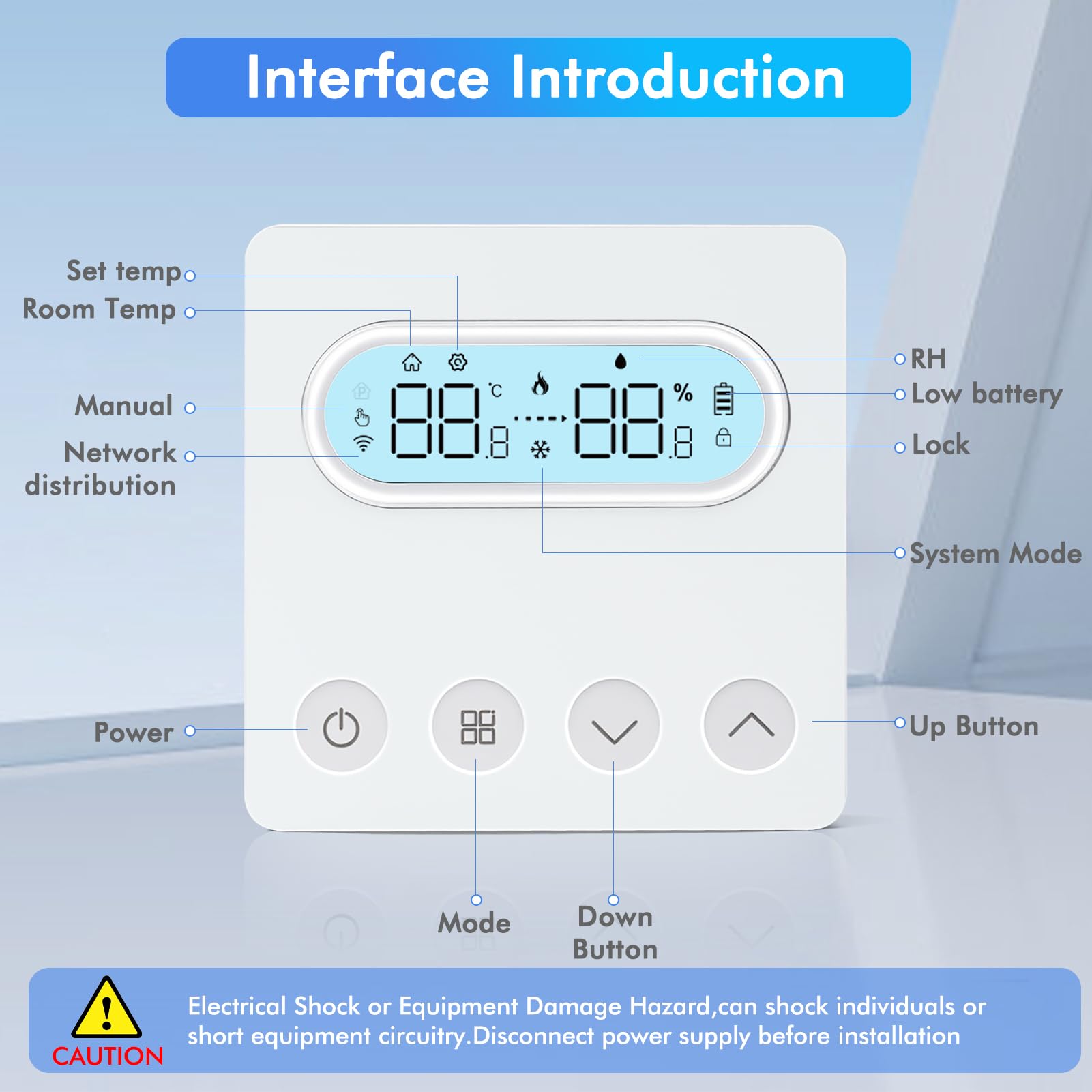 Termostato Smart, termostato intelligente WiFi, caldaia a parete, regolatore di temperatura compatibile con Alexa Smart Life