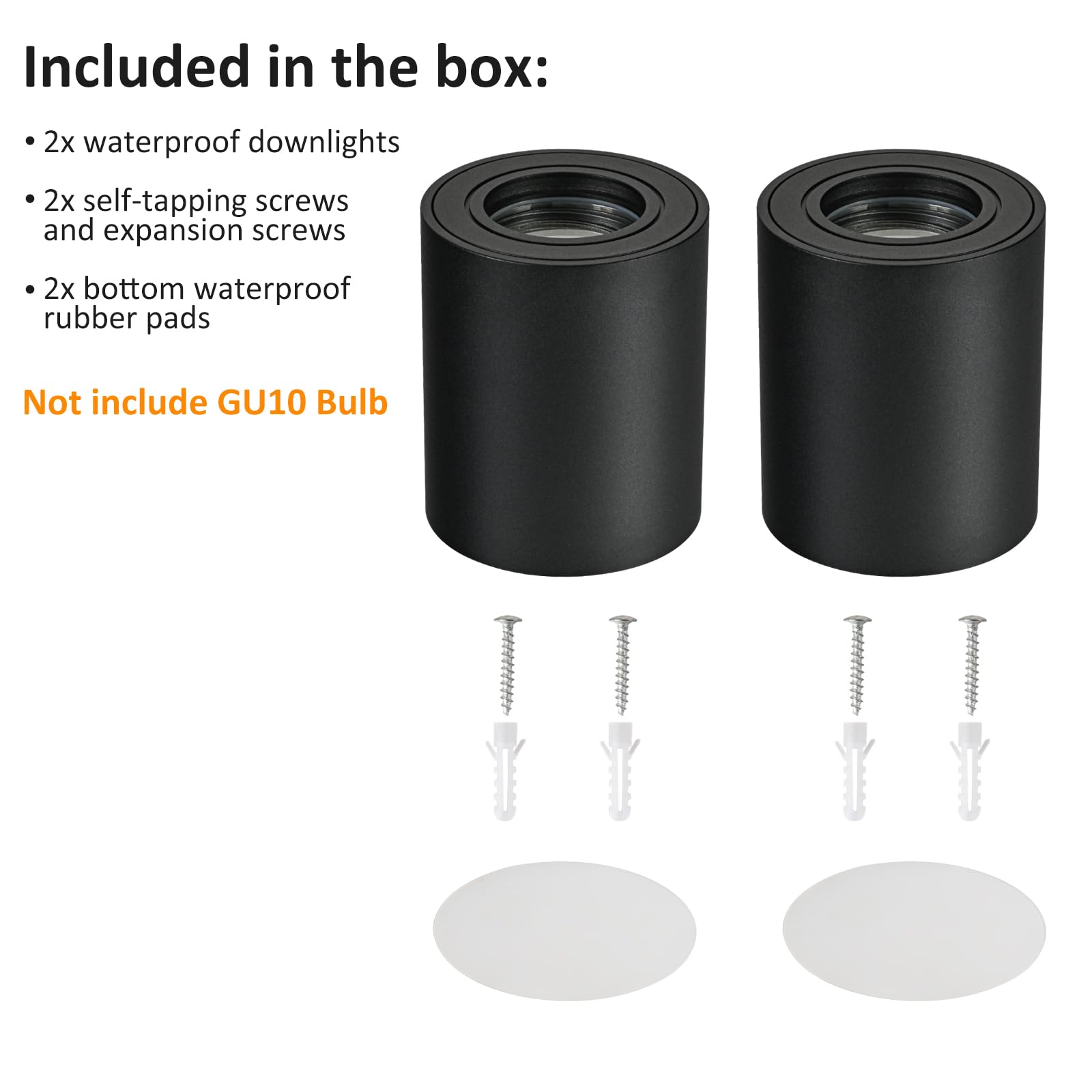Focos LED Interior Techo Negro IP44, Foco de Techo Superficie GU10, Aplique Techo Impermeable, Downlight Superficie redonda Aluminio, bombilla no incluida para salón dormitorios baño 4 Pcs