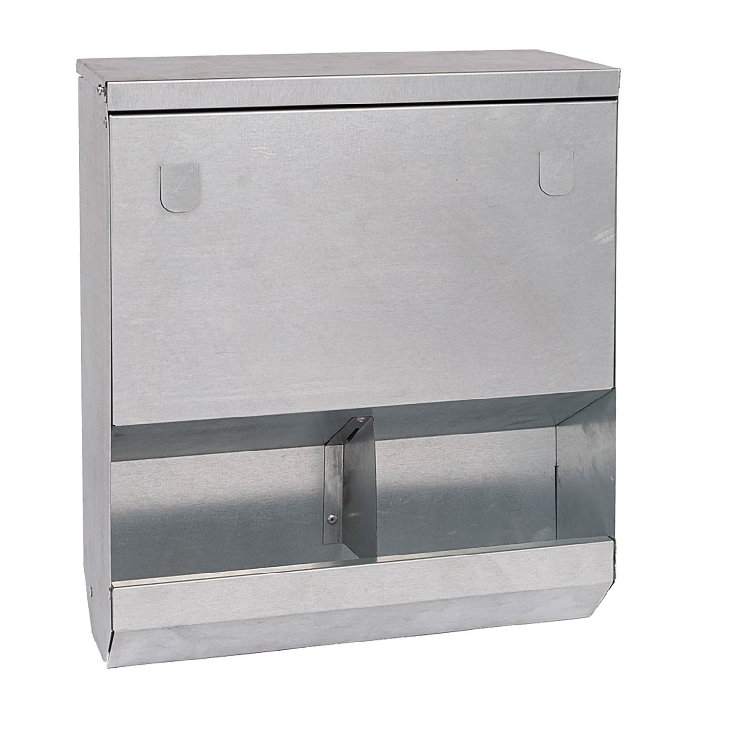 Mangiatoia per Galline 35x15x40 cm Capienza 8kg in Acciaio Zincato