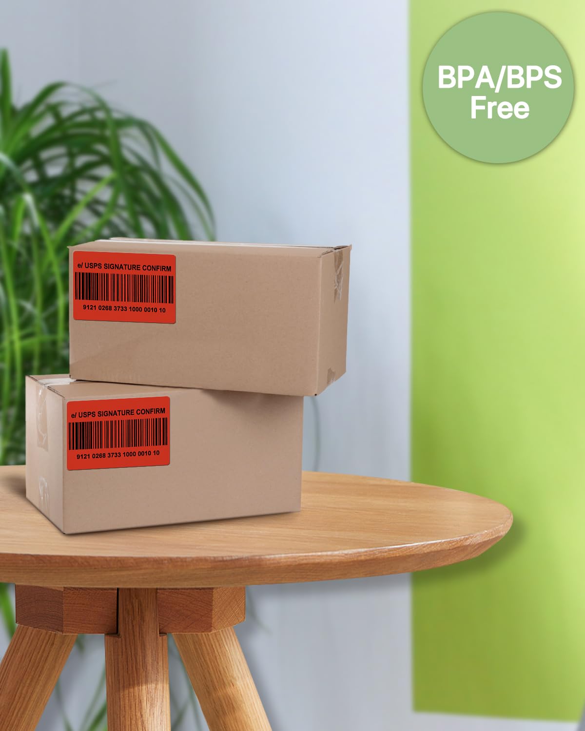 Rechteckige Thermo-Etiketten-Aufkleber, 7,6 x 5,1 cm, selbstklebende Thermodirekt-Aufkleber, Etiketten für Barcode-Versand, kompatibel mit Thermo-Etikettendruckern, 500 Etiketten/Rolle, Rot