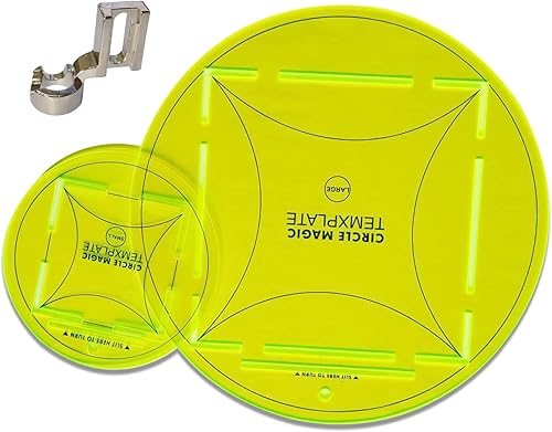 Juego de plantillas de acolchado Circle Magic (5 y 10 pulgadas) con 1 pie de regla de acolchado de 14 pulgadas