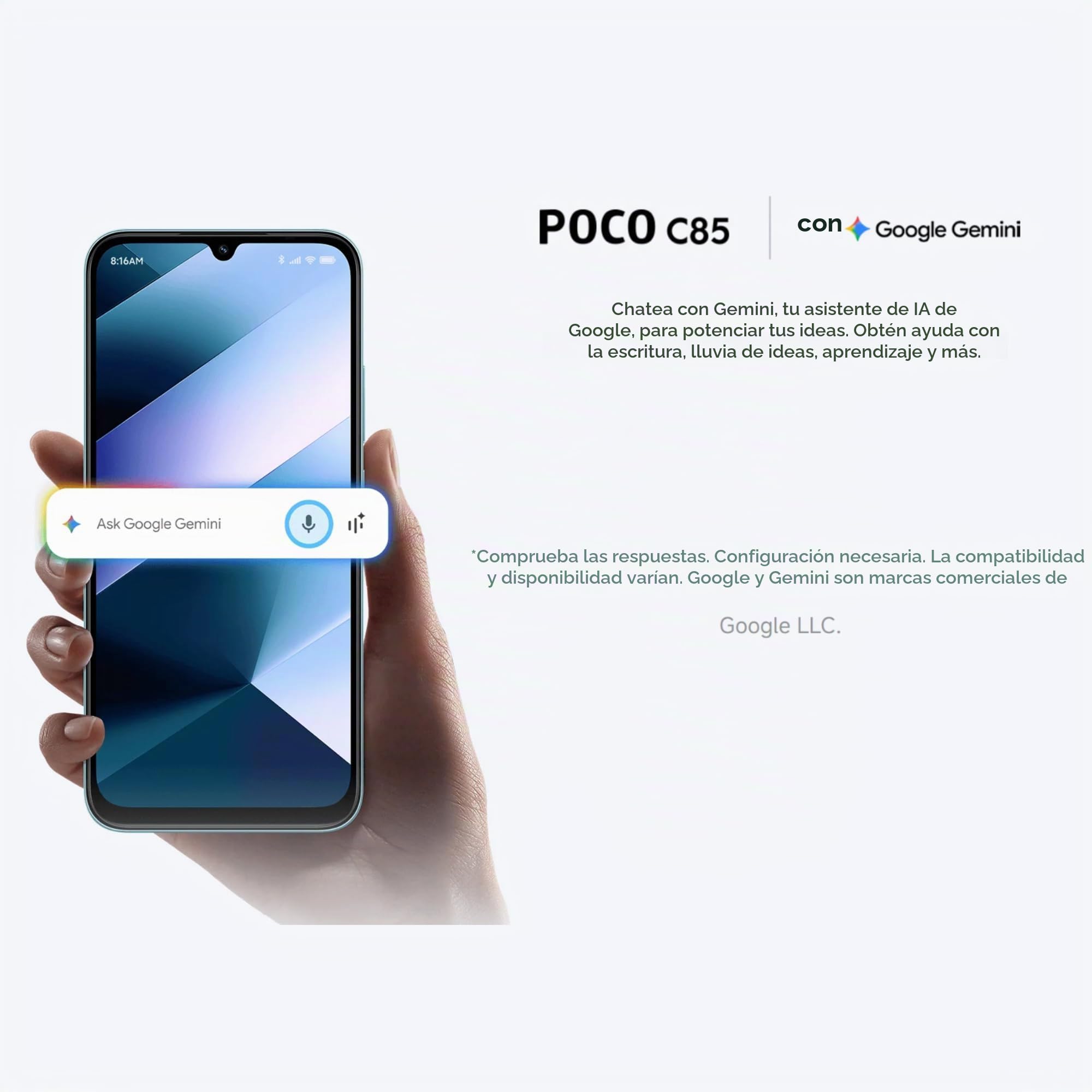 XIAOMI POCO C85 - Smartphone de 6+128GB, Cámara Dual de 50MP con AI, Pantalla inmersiva de 6,9”, Potente procesador Octa-Core, Carga rápida de 33W, 6000mAh, Cargador no Incluido, Morado (Versión ES)