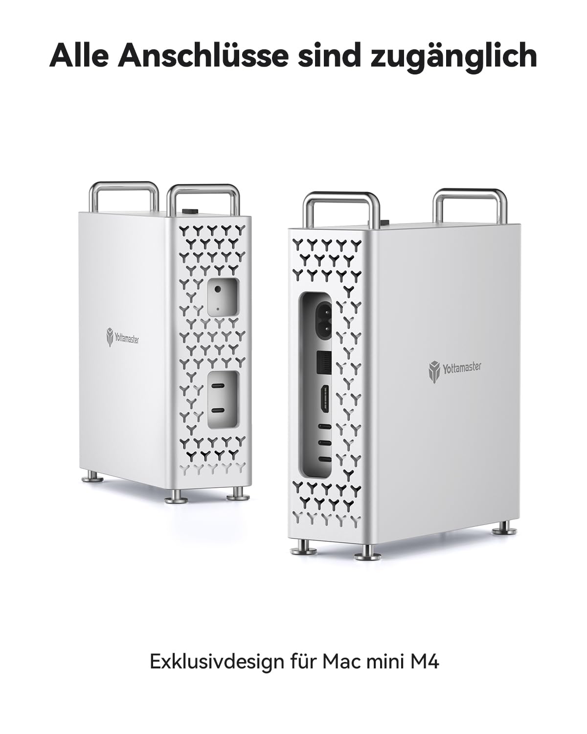 Yottamaster Mac mini M4 Pro Gehäuse, Zubehör für Mac mini M4 Pro, Aluminiumlegierung, Optimierte Wärmeableitung, Tragbarer Kratz- und Stoßschutz