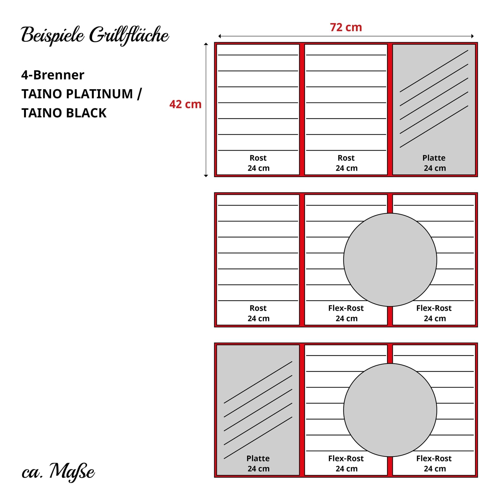 TAINO Platinum/Black Plaque de cuisson réversible en fonte Accessoire pour barbecue à gaz