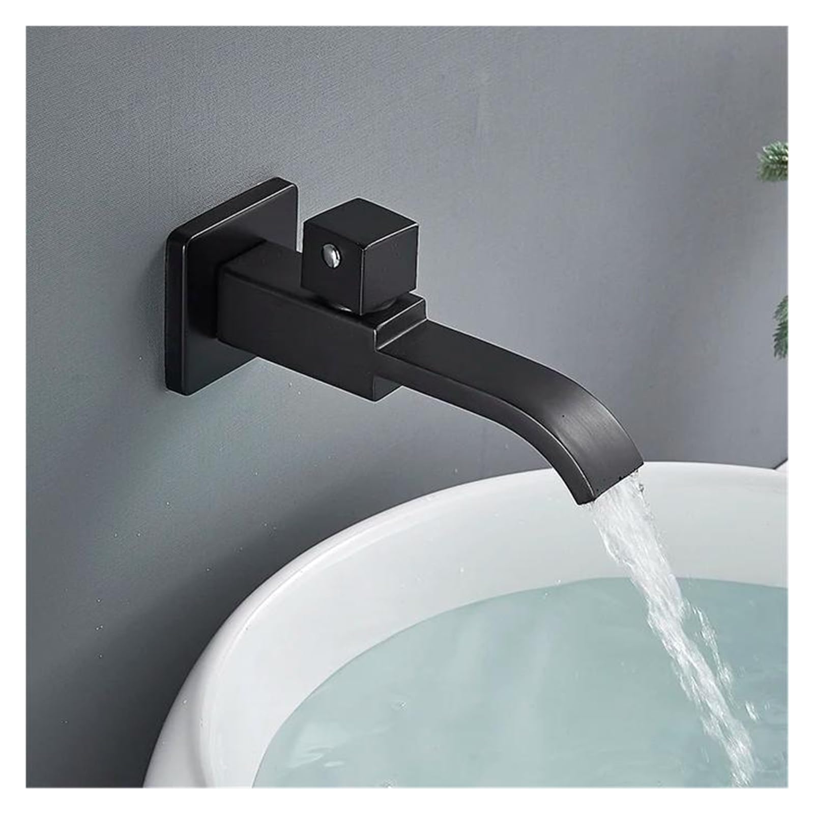 Robinet de lavabo mural en nickel brossé pour une vasque moderne