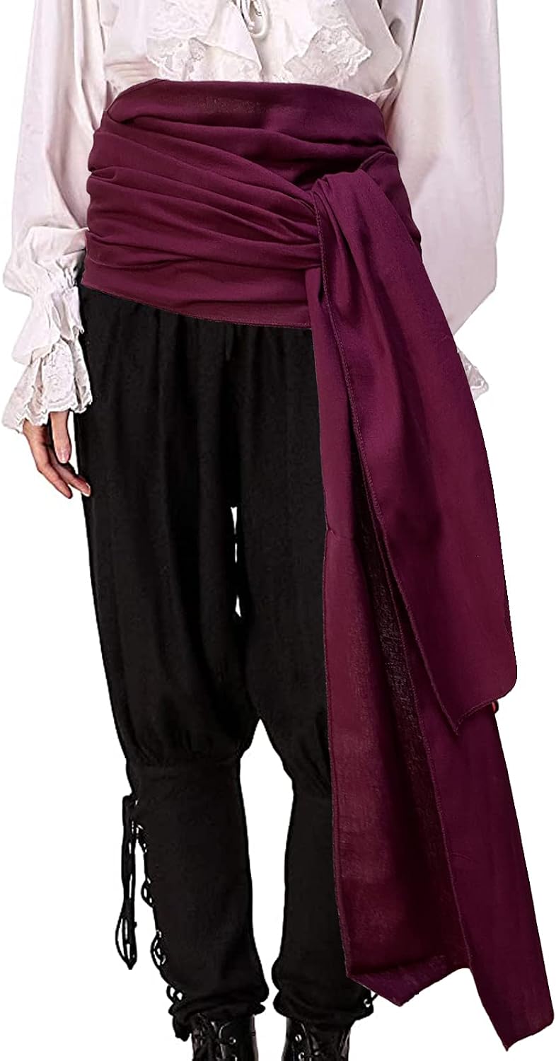 Pirate Sash Belt Medieval Renaissance Large Sash Halloween Costume Waist Sash Jack Belt Captain Props