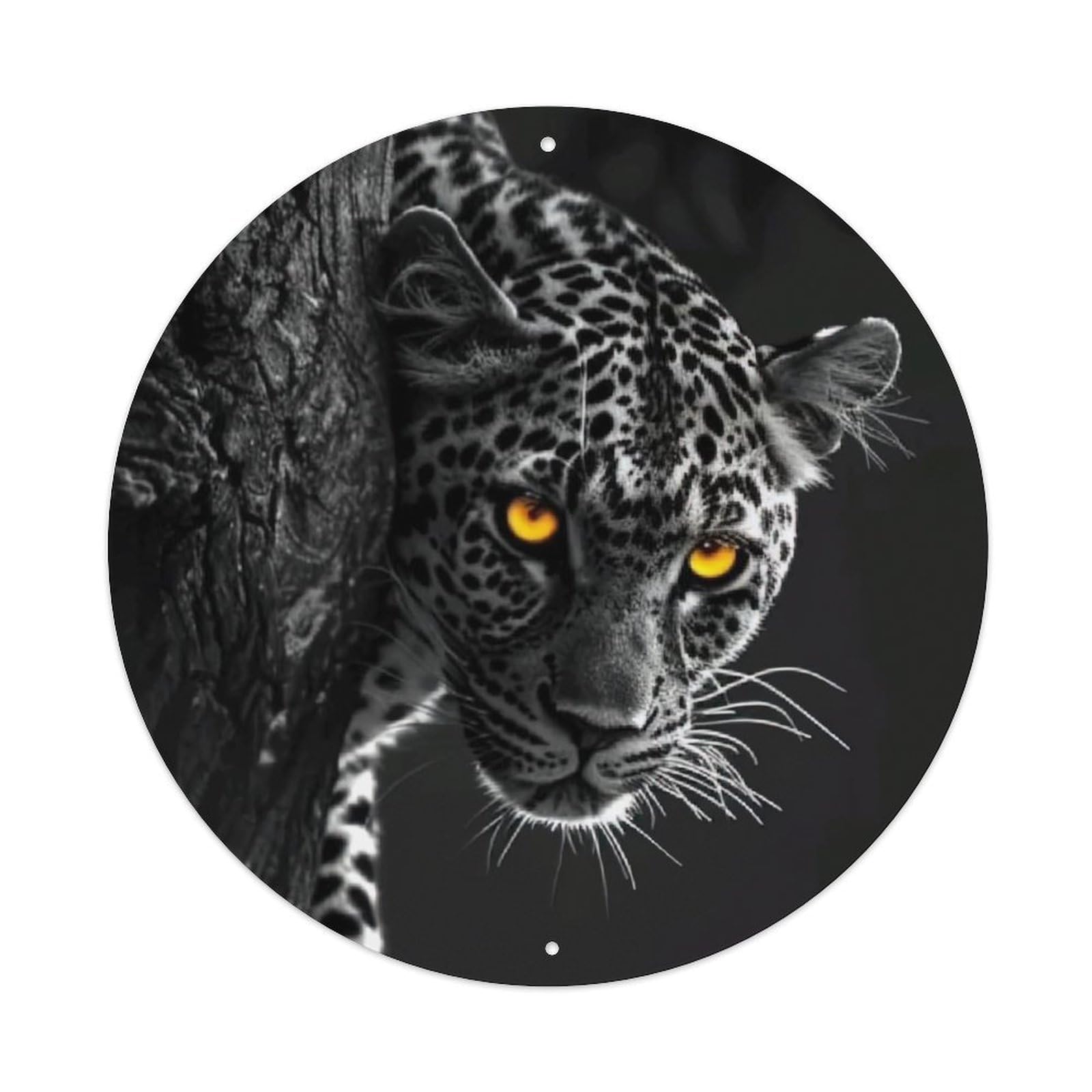 Animal Leopard in The Tree Artwork Metal Tin Sign