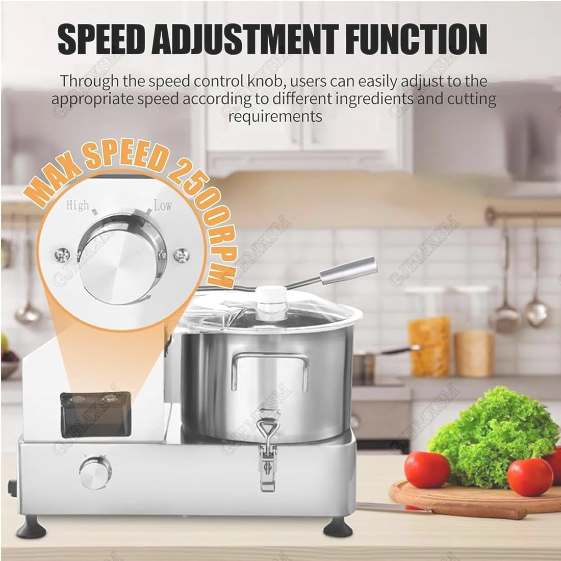 Procesador de alimentos y picador de verduras, picador de alimentos de acero inoxidable de 15 L con cuchillas en forma de S para picar verduras, frutas, granos, frutos secos