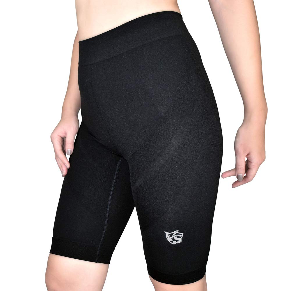 Vs Vital Salveo Women's Black Vital Salveo- Recovery Compression Seamless High Waist Tummy Fitness For Running Yoga Biking Short - L/Xl