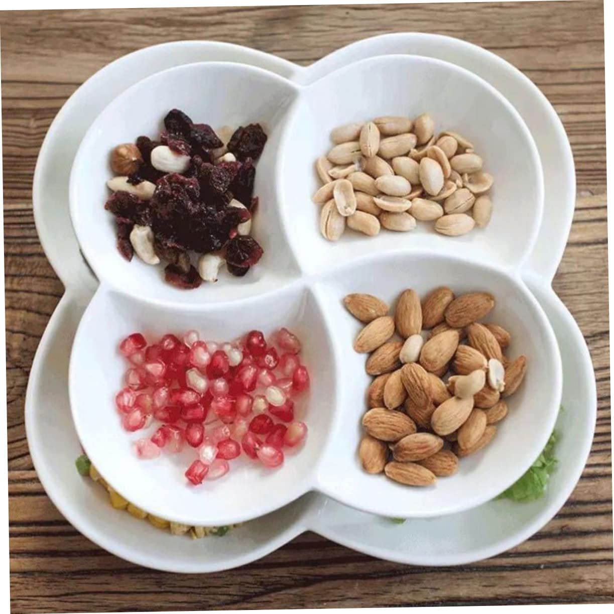 Assiette à Compartiments en Céramique 4 Compartiments Blanc