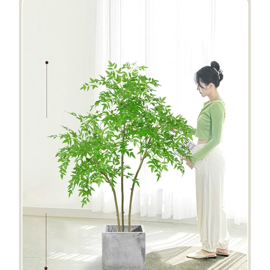 人工観葉植物 約150cm 緑色葉 Amazon｜HGJH 大型観葉植物 フェイク フェイクグリーン 大型