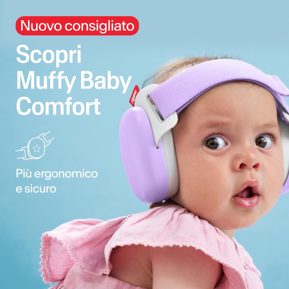 Alpine Muffy Baby - Cuffie antirumore per neonati e bambini piccoli fino a 36 mesi - Protettori acustici per neonati - Previene i danni dell’udito - Migliora il sonno in viaggio - Giallo