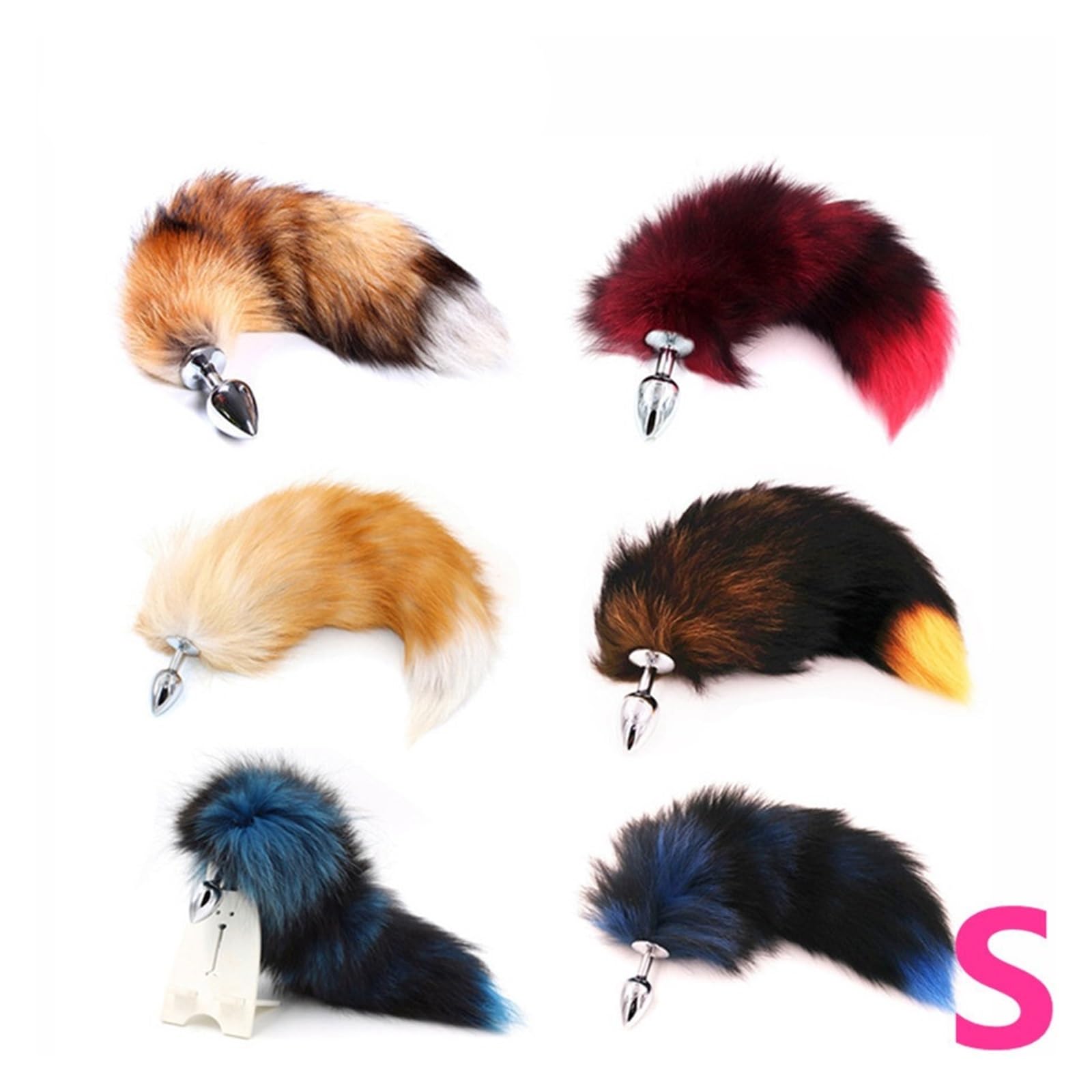 Fox Tails Anal Plug Metal Anal Sex Toys Butt Plug Sex Games Role Play Cosplay Toys Drop Shipping (Color : B, Size : S pug) — view 3