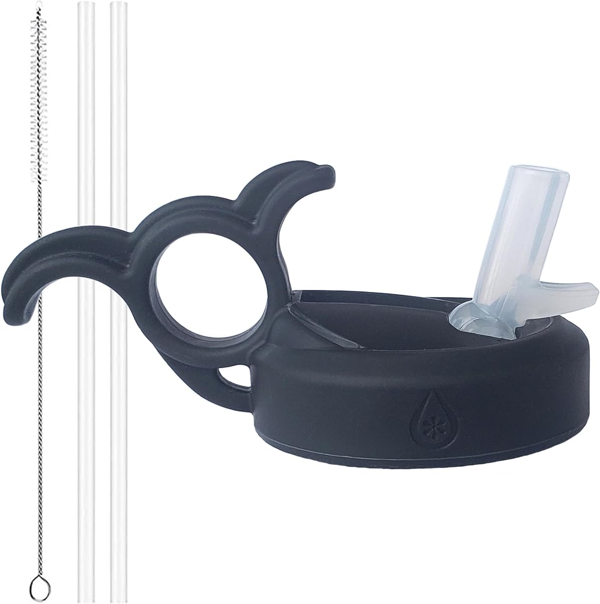 Paravalve High Performance Straw Lid for wide mouth water bottles, Leak-Proof, Insulated, Soft Touch Shaka Handle, BPA Free