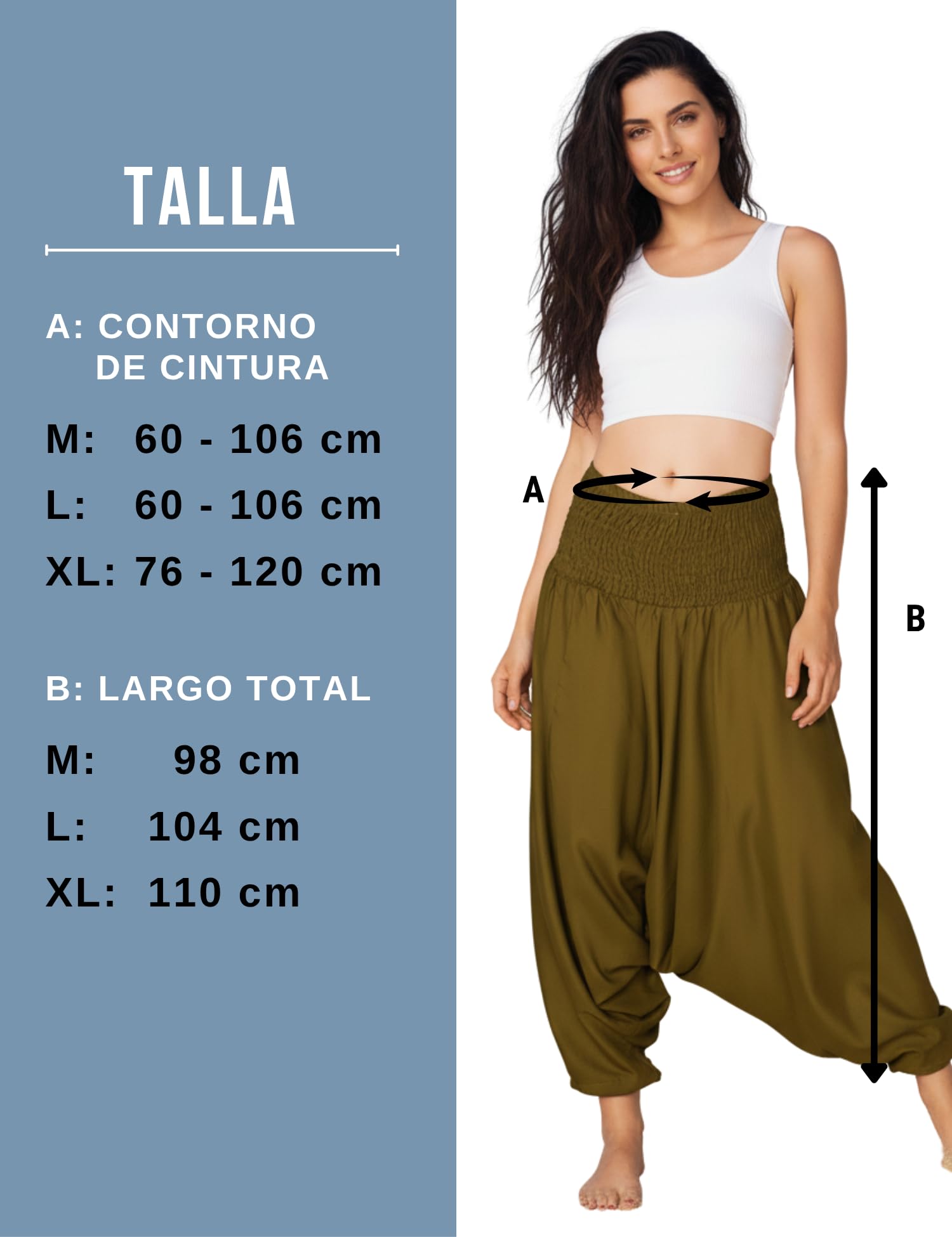 PANASIAM Pantalones Aladino Mujer 2-en-1, también como Mono – Pantalones Harem 100% Viscosa, Suaves y Ligeros – Cintura elástica, diseño Unisex Holgado – Ideales para Yoga, Viaje y Ocio