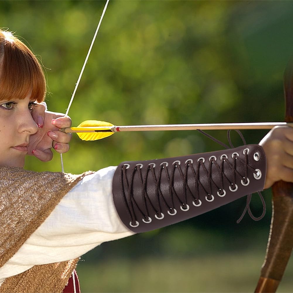 Mittelalterliche Leder Armschützer - Einstellbare Ritter Armschienen Für Cosplay