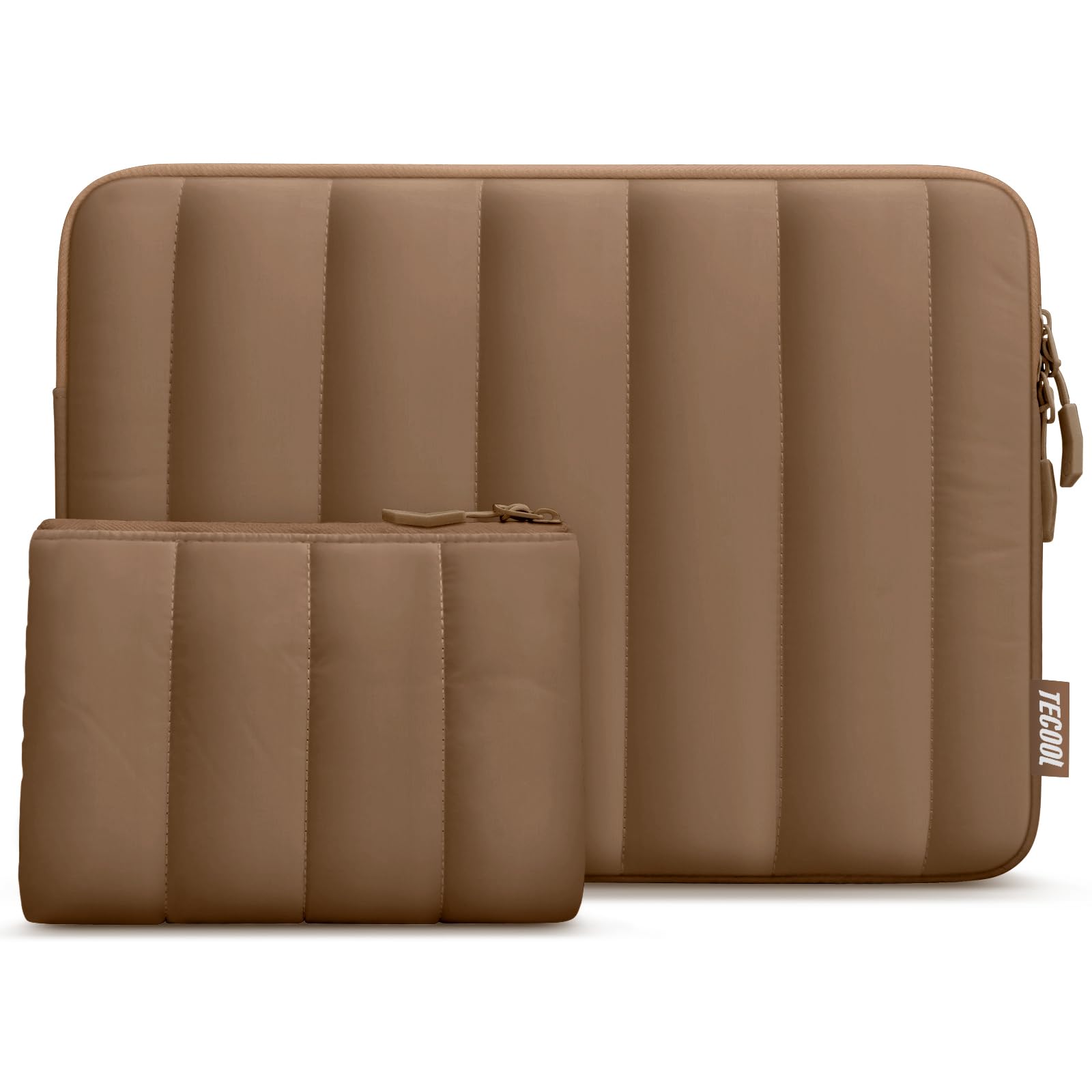 tecool puffy laptop case 16 inch,laptop sleeve 16 inch for macbook pro 16 m5 m4 m3,16 lenovo thinkpad hp acer asus dell chromebook,protective waterproof 16 inch sleeve notebook with small case,brown