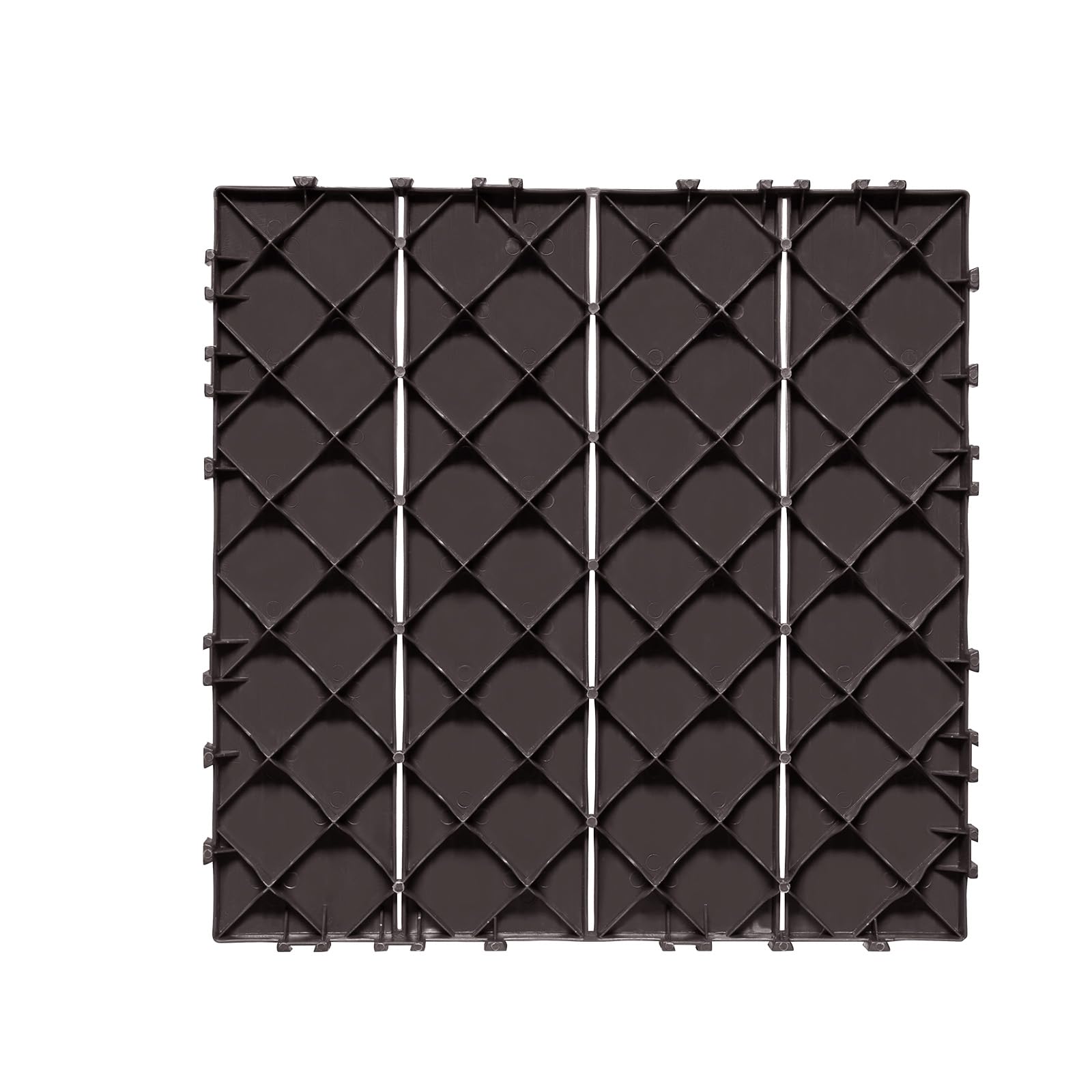 VEVOR Dalles de Terrasse Emboîtables, Lot de 10, Revêtement de Sol Plastique Imperméable, 300x300 mm, 9290 c㎡, Utilisation par Tous les Temps, pour Porche, Piscine, Balcon, Arrière-cour, Marron Foncé