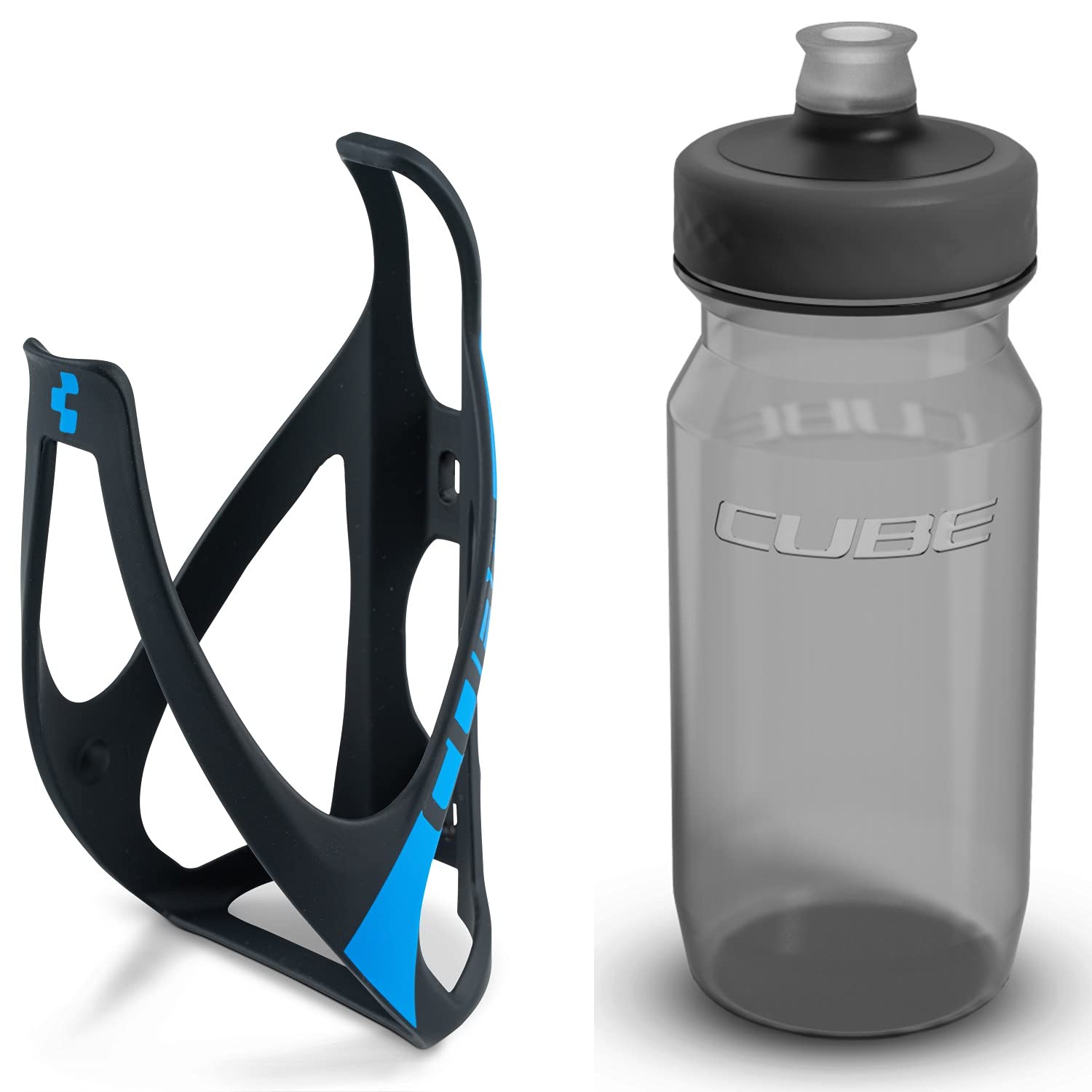 Cube HPP Side-Loading Cycling Cage & Flow Bottle Kit (Right-Side Cage & Blue/Black Bottle, 500ml Bottle) — image 1