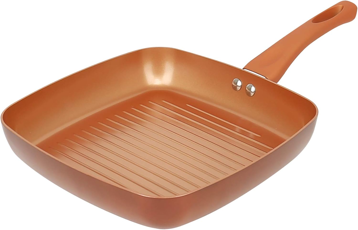 URBNCHEF Aluminium Ceramic Coated Grill Grilling Griddle Frying Pan Square Skillet (24cm
