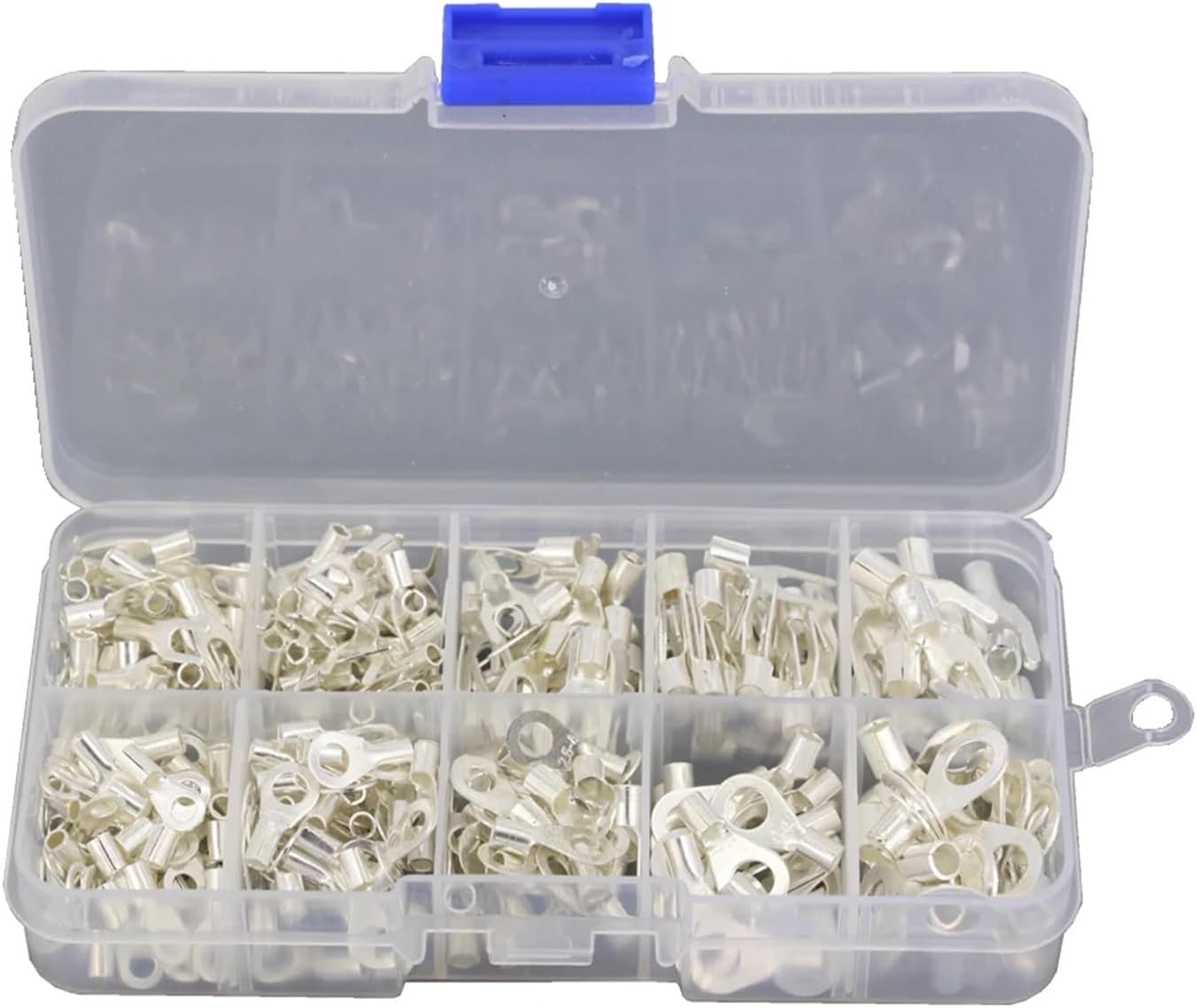 340PCS Cold-Pressed Terminal Brass Silver-Plated Terminal line Nose Combination Box Set