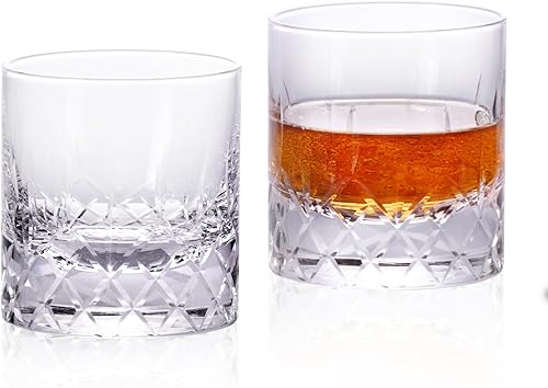 Miniatura 11 de KAMMAK Juego de 2 vasos de whisky, 7.05 onzas, vasos Old Fashioned para whisky escocés, cócteles, ron, vodka en bar y regalos de fiesta para
