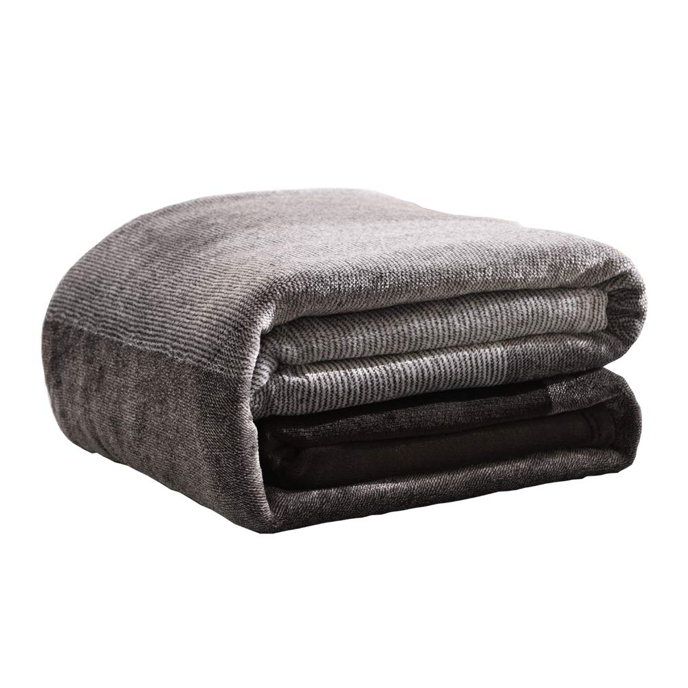 Flannel Fleece Throw Blanket, Super Soft Three Color Stripe Plush Quilt for Bed/Couch/Sofa(87’’ x 95’’)