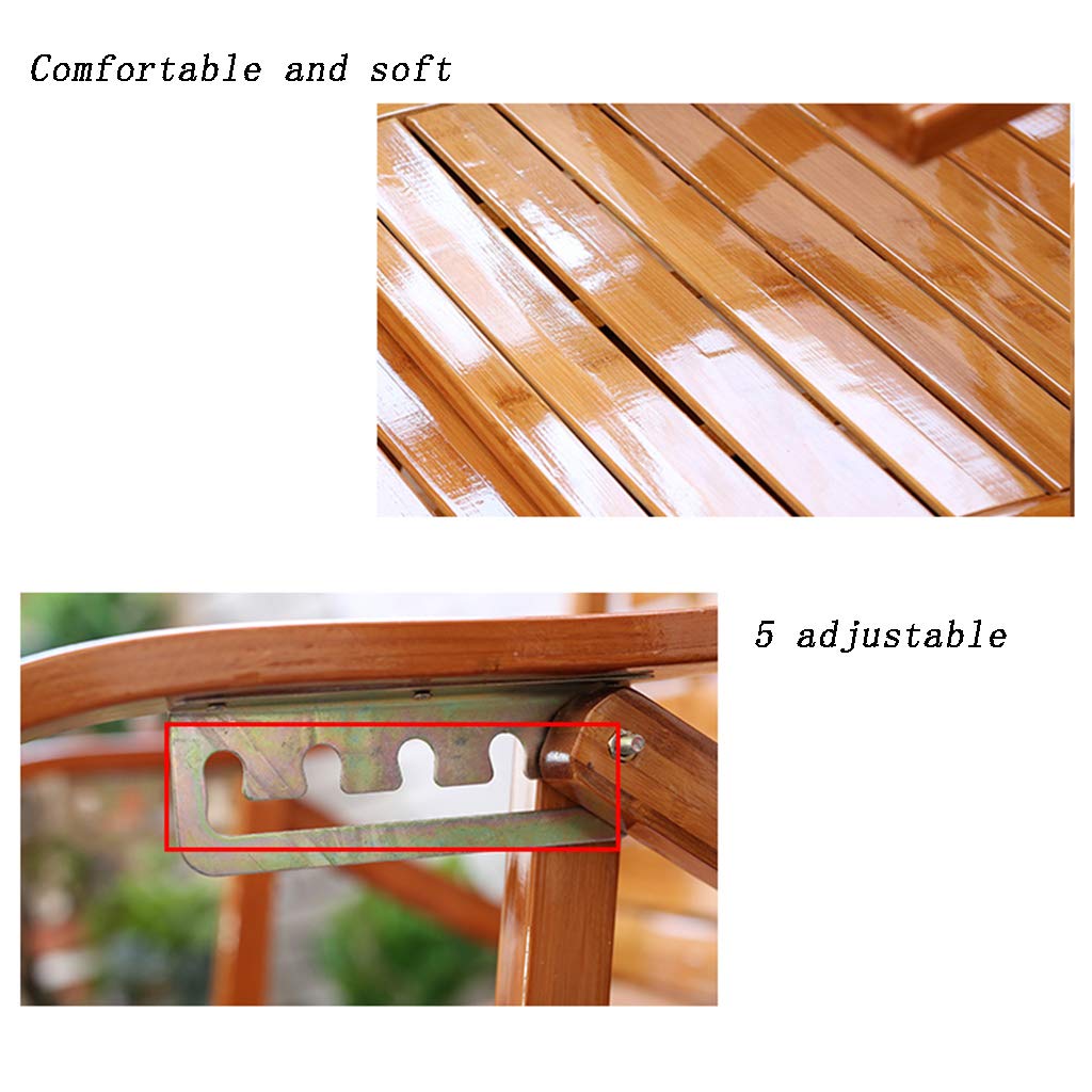 N / A Bamboo Rocking ChairSedia Pieghevole, Sedia a Dondolo in bambù con Giardino per Massaggio Ai Piedi, Sedia per Il Tempo Libero per Adulti Pausa Pranzo/Vecchia Sedia in Legno Massello