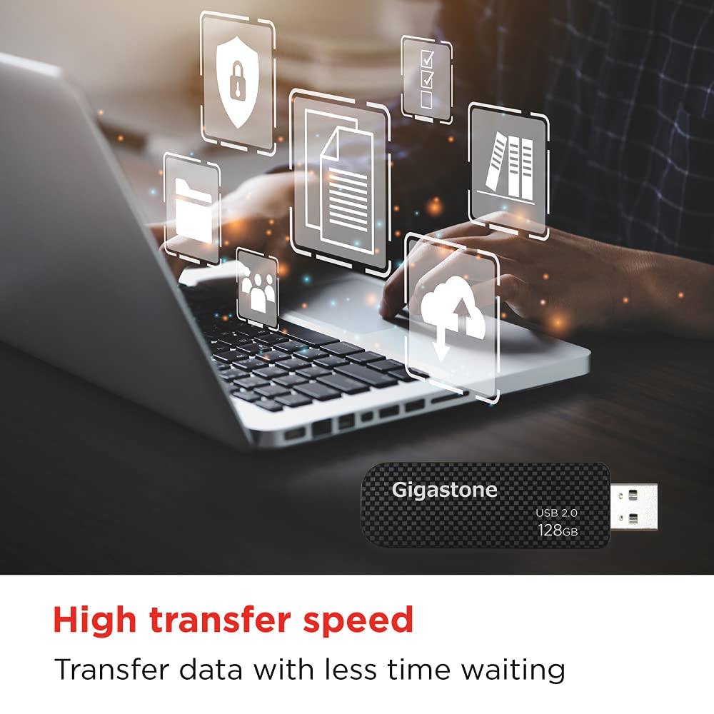 Lot Cle Usb Gigastone Z30 Clé USB 3.2 Gen1 16 Go, Design Rétractable Sans Capuchon, Style Fibre De Carbone Cle Usb 3.0