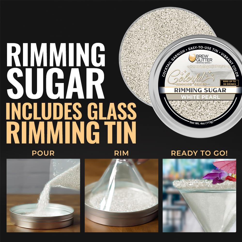 Brew Glitter White Rimming Sugar - Halloween Drinks -3 Brew Glitter White Rimming Sugar - Halloween Drinks -3