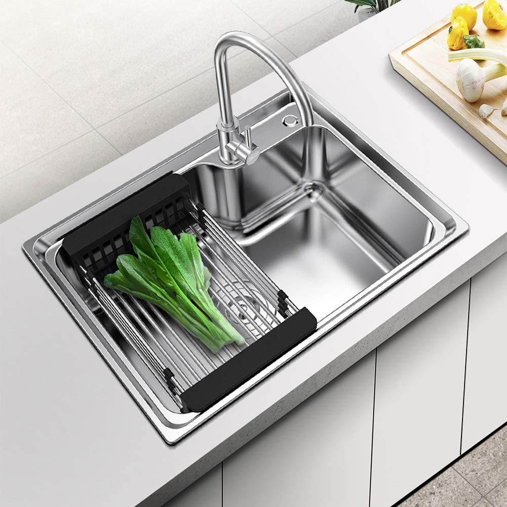 Robinet d'évier de cuisine en acier inoxydable de 22,8 pouces encastré