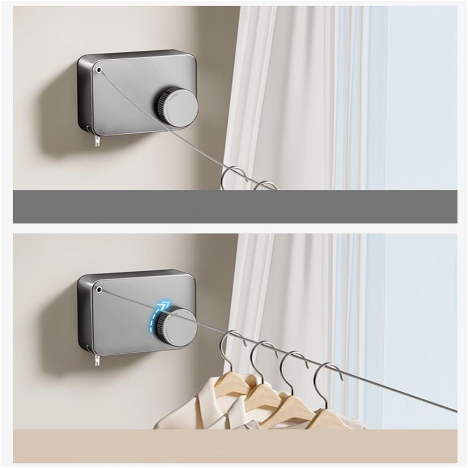 Ausziehbare Wäscheleine Unsichtbare Wäscheleine for den Innenbereich, Fenster, Wäschetrocknung, Badezimmer für Badezimmer, Hotel
